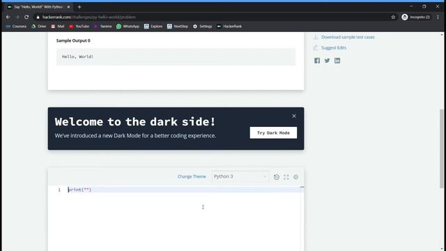[1] Say "Hello, World!" With Python - HackerRank Practice Programs for Python смотреть онлайн