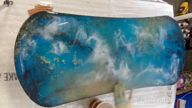 Роспись доски: колер, акрил, вода и эпоксидная смола - балансборд для эстетов смотреть онлайн
