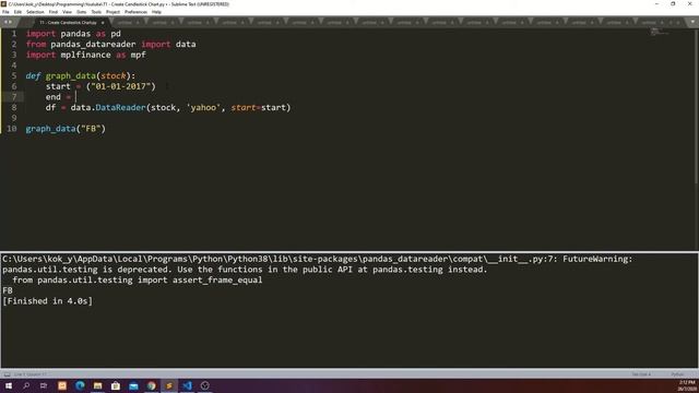 How I Create Candlestick Chart for Technical Analysis with Python Part 1 смотреть онлайн