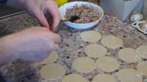 Вареники с сырой Картошкой и Салом, Пельмени по домашнему