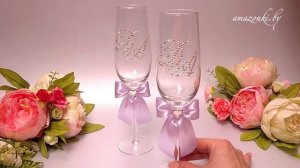 ?5 важных правил украшения бокалов стразами. Красивая монограмма с первого раза.