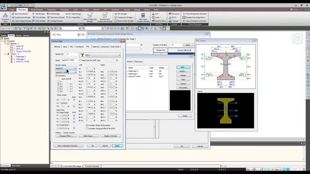 Prestressed Composite Girder Bridge Analysis and Design with Girder Bridge Wizard | midas Civil смотреть онлайн
