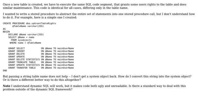 Passing a table name to a stored procedure смотреть онлайн