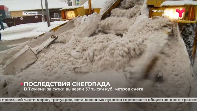 В Тюмени за сутки вывезли 37 тысяч куб. метров снега смотреть онлайн