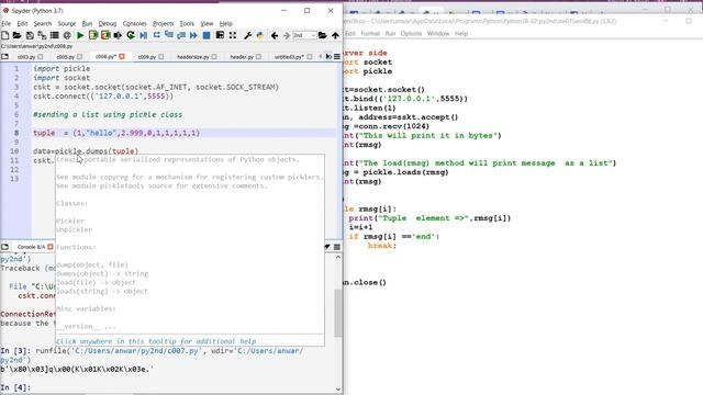 using pickle class 02 sending tuples to the server смотреть онлайн