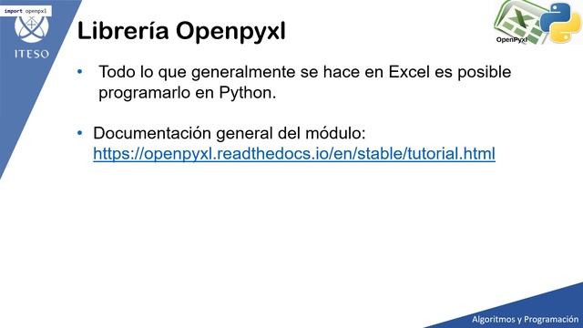 Algoritmos y Programación 23.1 Librería Openpyxl, qué es, cómo instalarla смотреть онлайн