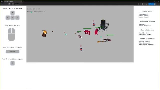 Demon shooter with PixiJS смотреть онлайн