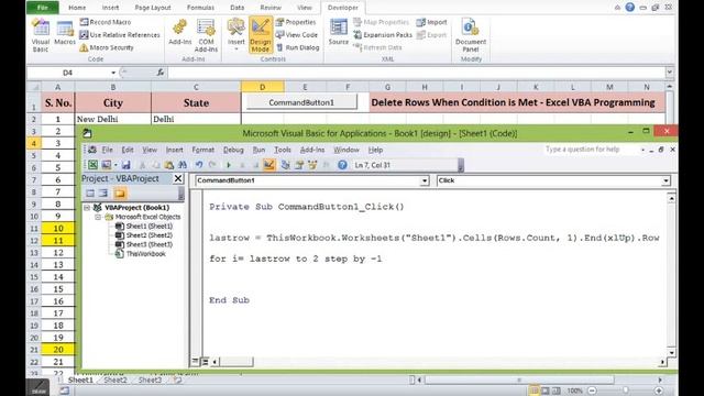 VBA Macro to Delete Rows when conditions are Met смотреть онлайн