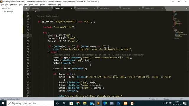 PHP - Acesso a BD 1 - Conexão e Inclusão de Dados смотреть онлайн