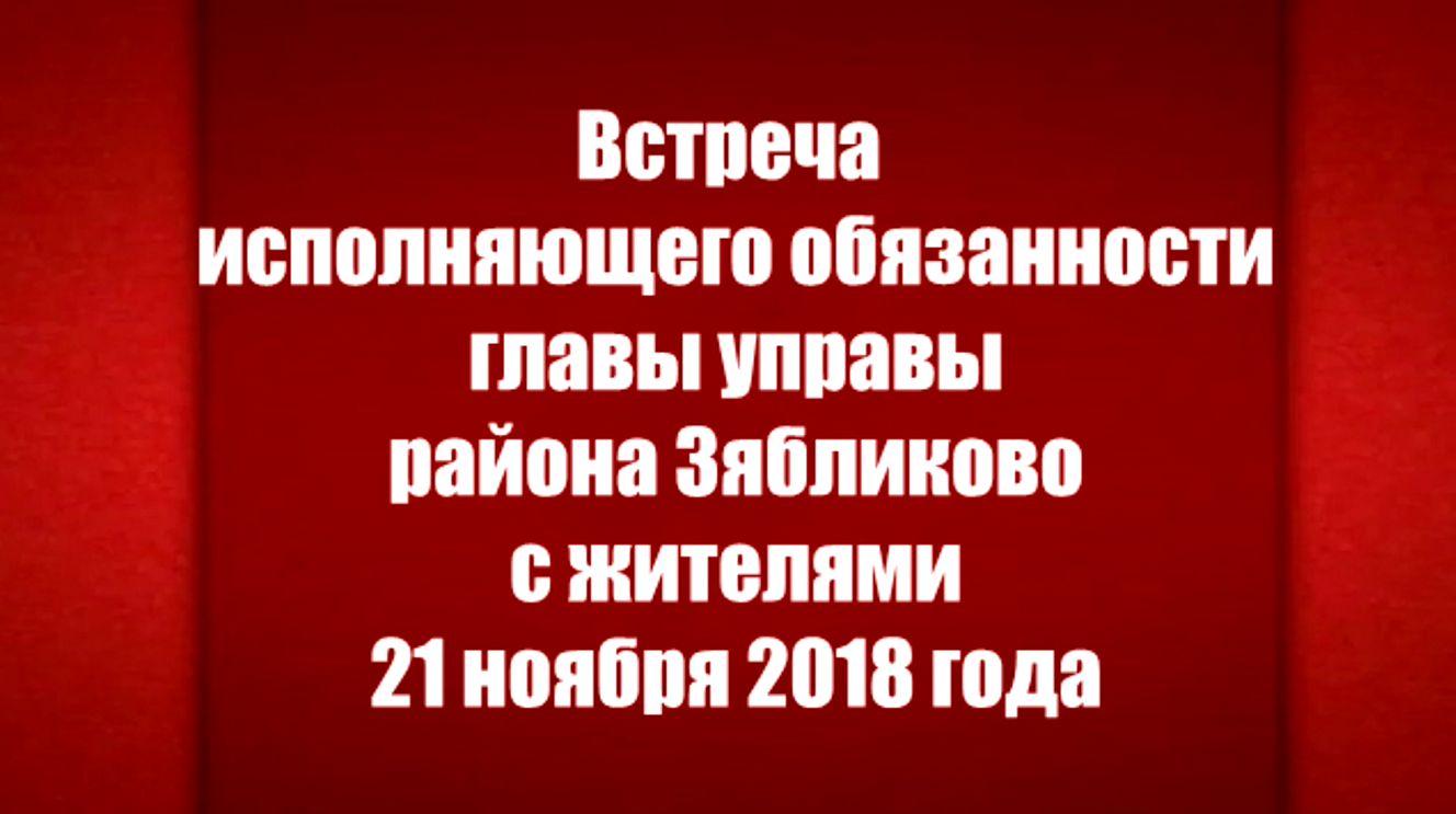 Встреча главы управы района Зябликово с населением 21.11.2018 г