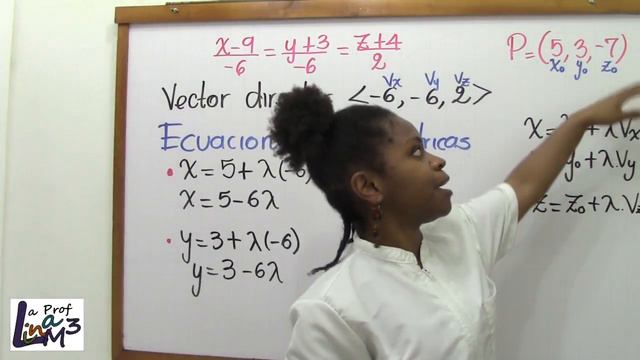 Ecuaciones parametricas y simetricas de la recta en R3 | La Prof Lina M3 смотреть онлайн
