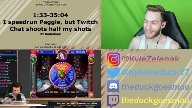 PEGGLE LOOKS SO FUN!!! Reacting to "I speedrun Peggle, but Twitch Chat shoots half my shots" смотреть онлайн