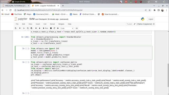 SVM | CLASSIFICATION | MACHINE LEARNING PROGRAMS | PYTHON #AML331 #KTU #machinelearning #datascienc смотреть онлайн