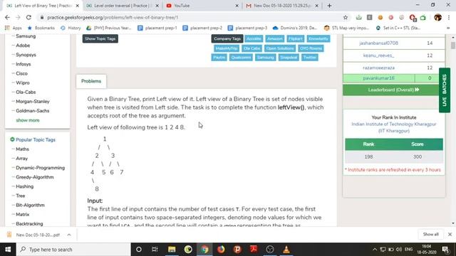 Level order traversal,Left view,right view of a binary tree смотреть онлайн