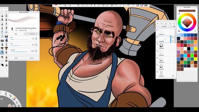 Fantasy character designs: The Blacksmith/ Digitalpainting/ Speedpaint timelapse/ Kowal - Fantasy смотреть онлайн