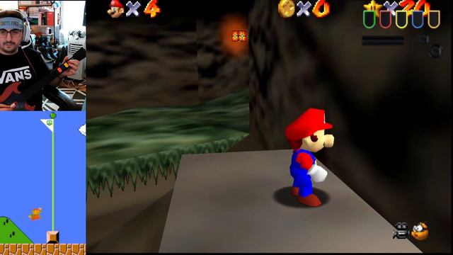 BEATING SUPER MARIO 64... WITH A GUITAR HERO CONTROLLER! смотреть онлайн