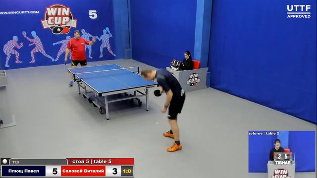 19:30 Плющ Павел 3-0 Соловей Виталий стол 5 ЮГ-3 09.01.21 смотреть онлайн