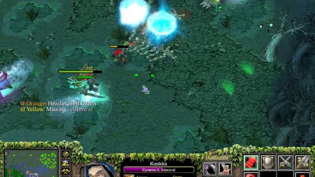 Warcraft 3 Dota 5x5 с ботами по миду на Kunkka.