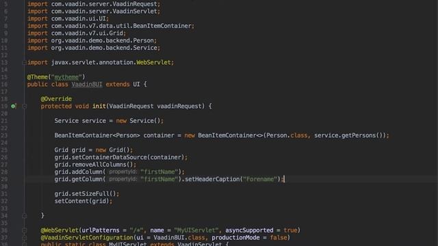 Grid's typed column definition in Vaadin 8 смотреть онлайн