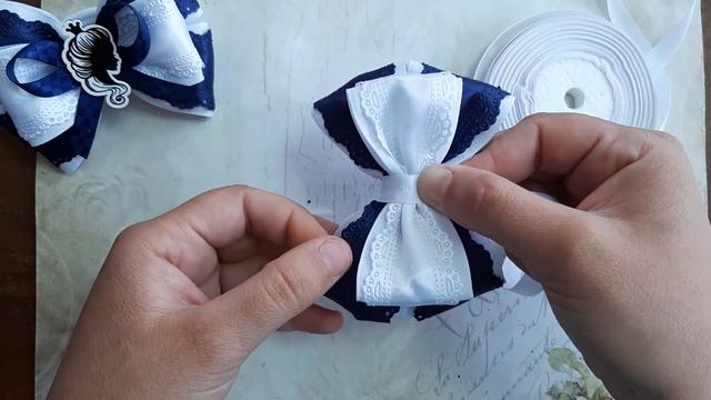 Школьные бантики из лент канзаши МК / / Bows School Kanzashi. Hair Style Kanzashi