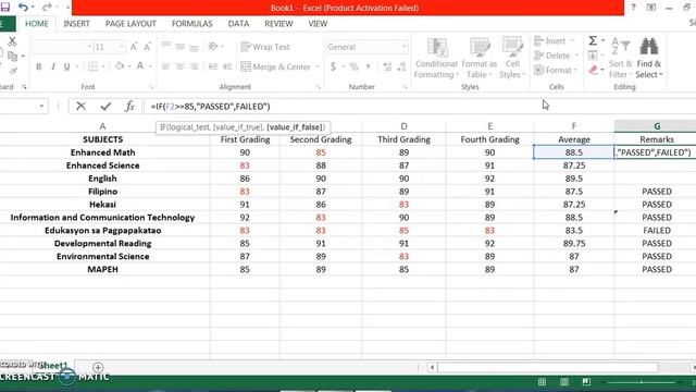 HOW TO GET AVERAGE GRADES AND REMARKS IN MS EXCEL смотреть онлайн