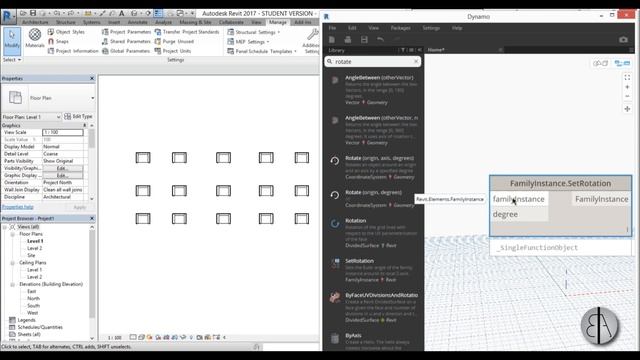 Dynamo Tutorial: Rotateing multiple elements around Z - axis смотреть онлайн