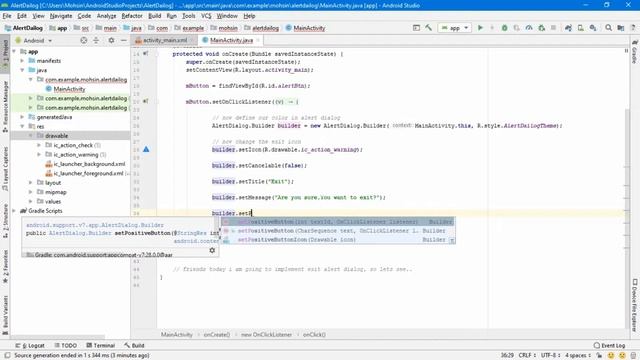 Exit Alert Dialog in Android Studio - Part 2 смотреть онлайн