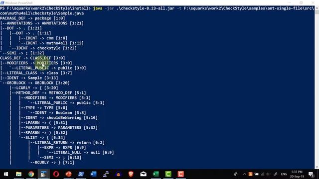 Checkstyle Abstract syntax Tree смотреть онлайн