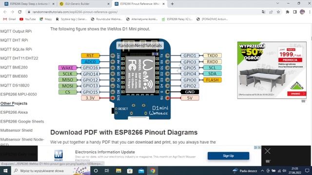 WeMos D1 Mini WiFi ESP8266 DeepSleep