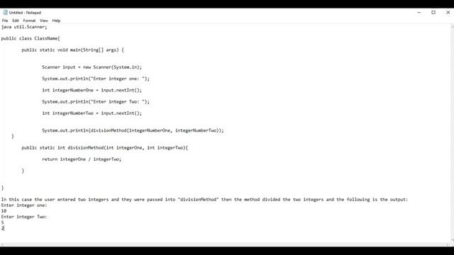 How to get two integers from the user and divide them using a division method? смотреть онлайн