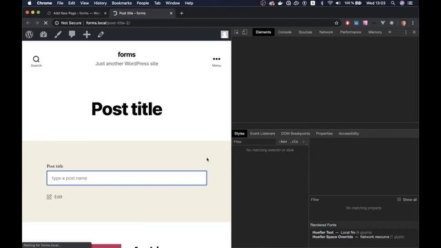 Custom form creation for WordPress