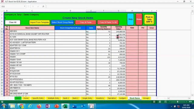 Excel to Tally (Part 22) Stock Items Creation by copy and paste in Seconds by 1 click смотреть онлайн
