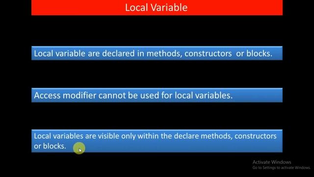 Variable in Java || instance variable || local variable смотреть онлайн