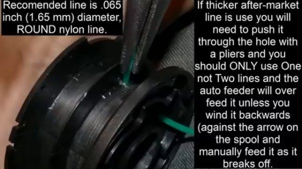 Black & Decker Electric String Trimmer Spool Line Replace Rewind