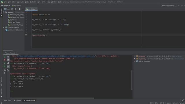compare, copy methods of Pandas Series #python смотреть онлайн