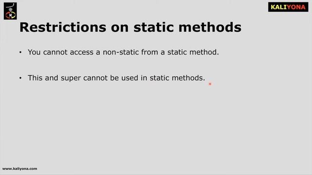 What are the restrictions on static method | Java Interview Questions Series | Kaliyona | In Kannad смотреть онлайн