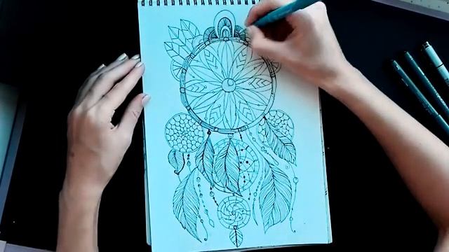 How to draw dreamcatcher. Как рисовать ловец снов смотреть онлайн