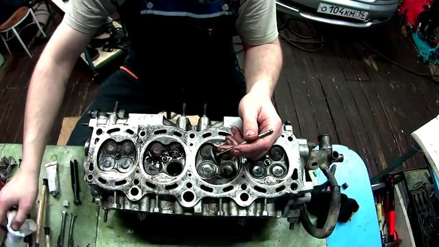 Toyota 3S-FE Притирка клапанов+замена колпачков