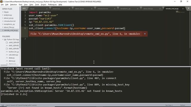 How to use paramiko module to execute commands on remote server ? смотреть онлайн