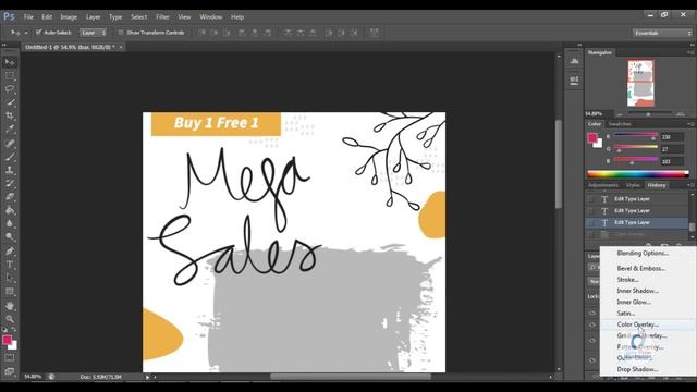Adobe Photoshop Tutorial #04 - How to Change Color - Color Overlay Function смотреть онлайн