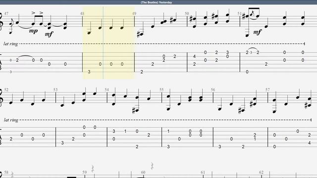 (The Beatles) Yesterday | TAB Play Along смотреть онлайн