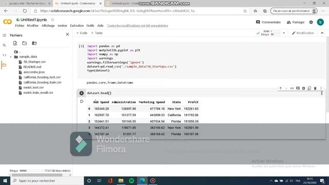 TP3 Big Data Google Colab CSV avec Python смотреть онлайн