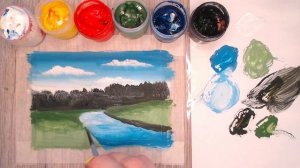 Как нарисовать летний пейзаж гуашью