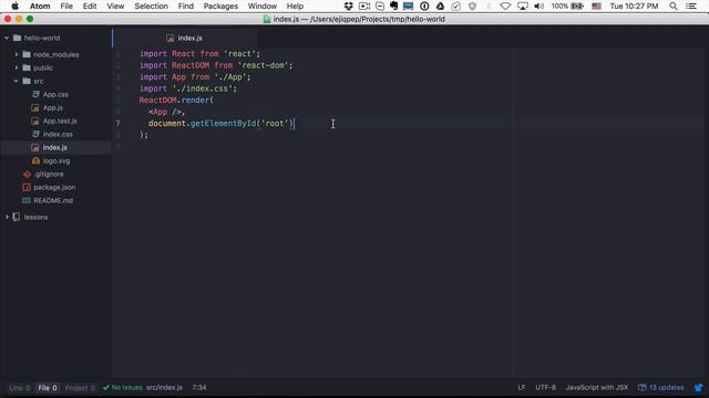 React #1 react create app пишем простой компонент смотреть онлайн