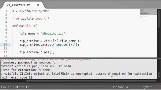 Python [zipfile] 06 Extracting with a Password смотреть онлайн