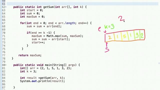 Maximum Sum Subarray of Size K | Sliding Window | Programming Tutorials смотреть онлайн