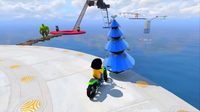 SHINCHAN AND FRANKLIN TRIED THE IMPOSSIBLE PIPE ZIGZAG PATH BRIDGE PARKOUR CHALLENGE GTA 5 смотреть онлайн