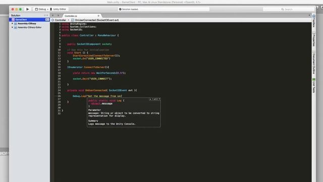 Multiplayer game by Unity and NodeJS socket.io Server in English Part 3 смотреть онлайн