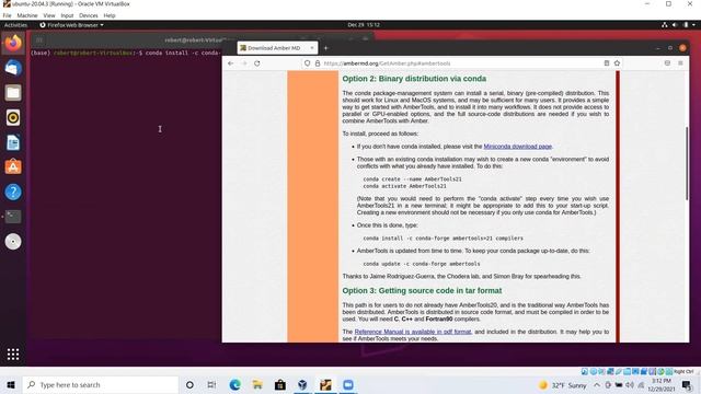 Install Ambertools21 on Ubuntu in Virtualbox on a Windows Operating System смотреть онлайн