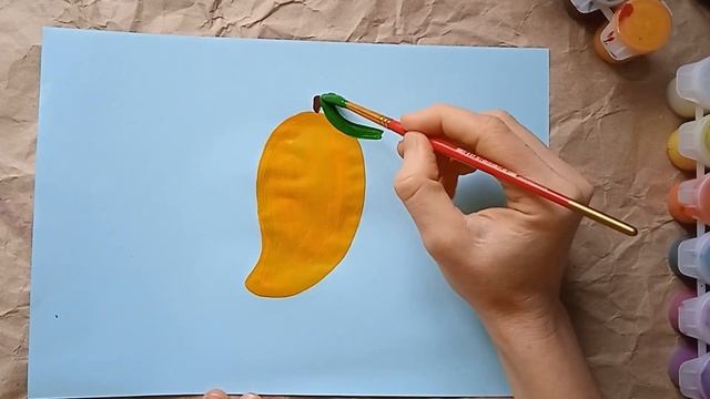 Как нарисовать манго красками. Простой рисунок для детей смотреть онлайн